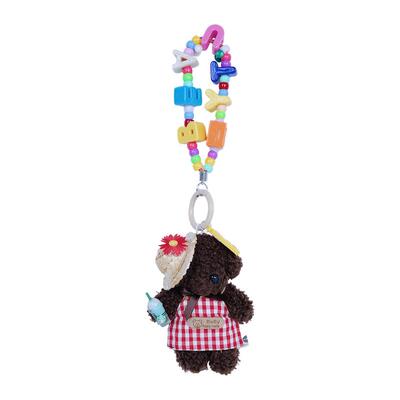 A.FLORE包包挂件高级感原创手工花田卷毛小狗泰迪毛绒玩偶挂饰