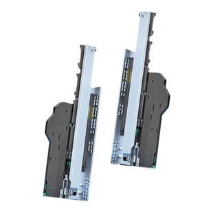 柏扉步三节反弹缓冲托底抽屉导轨阻尼滑道底装滑轨抽拉轨道318dca