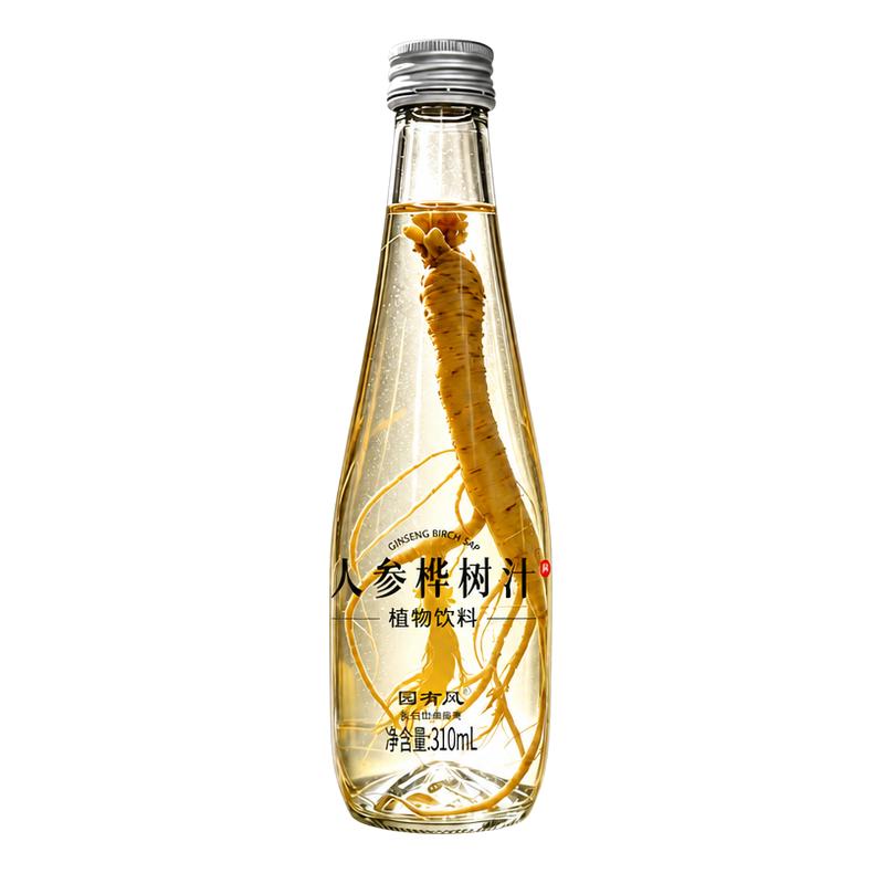 长白山人参白桦树汁100%桦树汁原液人参水健康植物饮品310ML*6瓶