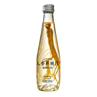 长白山人参白桦树汁100%桦树汁原液人参水健康植物饮品310ML*6瓶