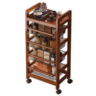 置物架多层可移动零食架家用小推车收纳架落地客厅整理架储物架子