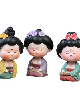 大唐不夜城摇头娃娃卡通仕女摆件