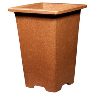 宽口四方形签筒精品小紫砂兰花盆粗砂透气老段泥手工春兰翠盖盆景