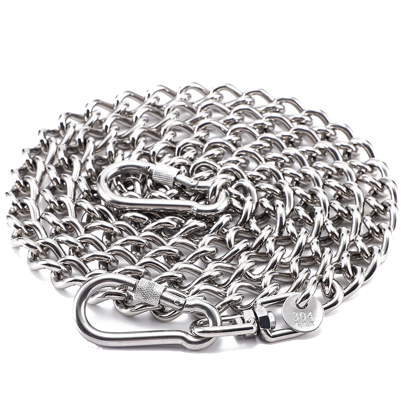 304不锈钢狗链子大型犬中型犬小型犬狗铁链项圈狗绳防咬栓狗链铁