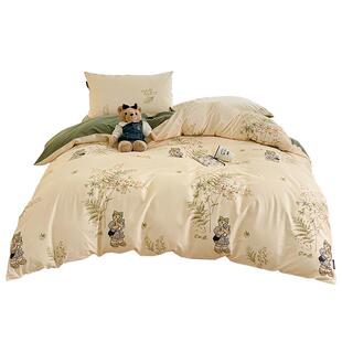 TeenieWeenie小清新床品四件套纯棉全棉被罩床笠田园风被套床单款