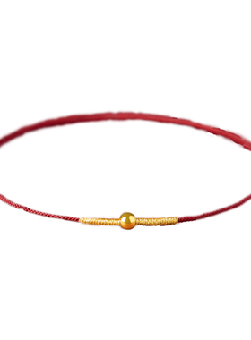 【真黄金】普陀山简约情侣小红绳