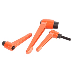 可调位橙色紧定手柄螺丝7字型棘轮把手L型快速手拧螺栓自锁紧扳手