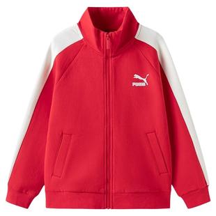 PUMA彪马儿童外套春装新款男女童立领针织拉链复古运动服卫衣童装
