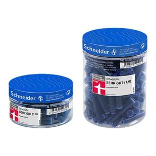 施耐德墨囊德国进口schneider三年级小学生墨胆蓝黑2.6mm欧标通用蓝色可擦非碳素钢笔墨水胆 黑色 红色 纯蓝