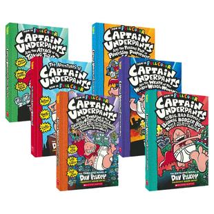 Captain Underpants Full Color Edition 1-6 内裤超人全彩版 Dav Pilkey 6册盒装 章节小说桥梁书 英文原版进口儿童图书