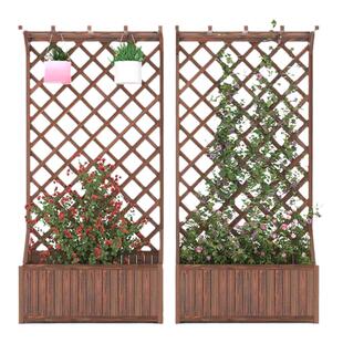 院子围栏栅栏户外庭院隐私遮挡花盆防腐木花箱屏风花架隔断爬藤架
