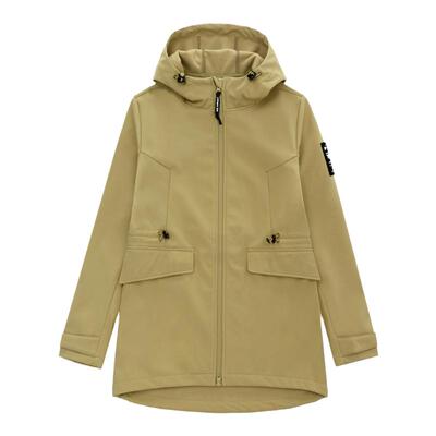 诺思山防风风水加绒中长软壳风衣