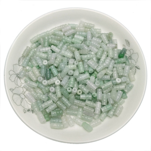 天然翡翠A货小竹节 花瓶葫芦元宝圆柱diy手编红绳玉石配件 竹管