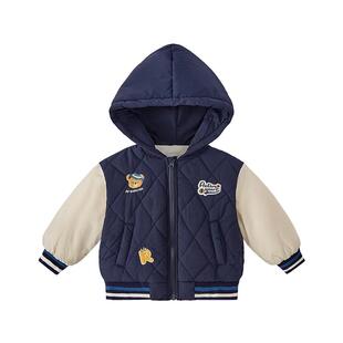 [抗菌远红外]男童棒球服秋冬儿童加绒夹棉男宝宝帅气上衣小童外套