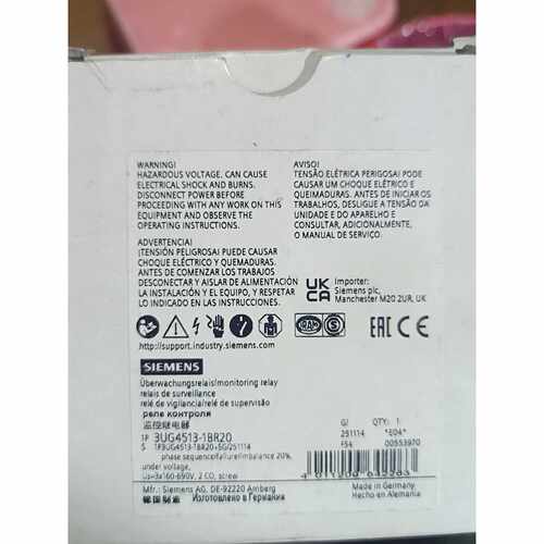 下单前咨询全新西门子3UG4513-1BR20监控继电器德国原装正品带