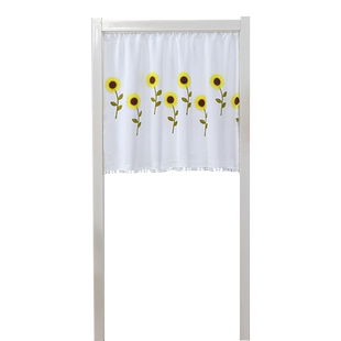 新款半截门帘免打孔家用白纱帘透光不透人夏季短帘卧室隔断帘遮丑