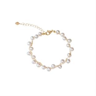 馨米娅天然珍珠手链女ins小众设计手镯简约气质手串高级感手饰品