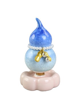 陶似车载结晶釉可爱摆件转转陶瓷旋转葫芦手工创意车载小摆件茶