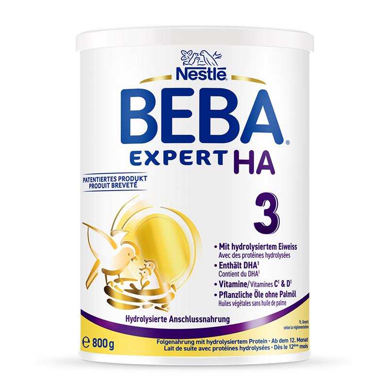 德国雀巢BEBA HA适度水解蛋白罗伊氏乳杆菌婴幼儿低敏奶粉3段进口