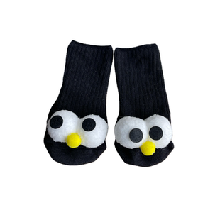 新生儿袜子棉袜牵手袜白色袜子立体玩偶磁吸中长筒儿童潮袜春拍照