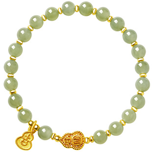 宫里上新和田玉手串女款玉石手链新中式葫芦手饰生日礼物送妈妈