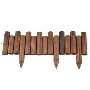 整圆木桩户外碳化防腐木栅栏插地栅栏篱笆护栏围栏实木花园菜园