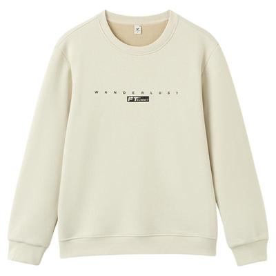 快鱼2025年冬季男廓形圆领卫衣舒适日常宽松字母长袖加绒套头上衣