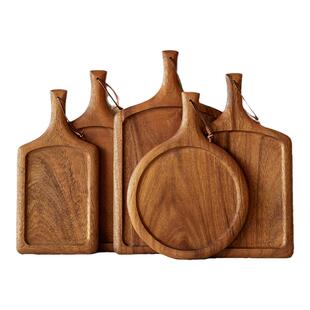 日式木质披萨盘实木牛排餐盘牛扒木板餐具木盘子木头托盘西餐摆盘