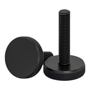 GB835 黑色平头滚花手拧螺丝 镀黑锌大头手拧螺钉m3m4m5m6m8m10mm