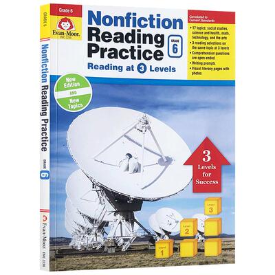 进口英文原版Nonfiction Reading Practice Grade 6 非虚构类文学阅读练习 六年级 美国加州教辅Evan-Moor阅读与实践练习册