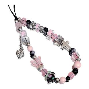 手机挂绳多巴胺手链串珠手工编织高级女款挂坠水晶结实耐用防摔通用手机壳包包ccd相机挂饰轻奢精致安全防丢