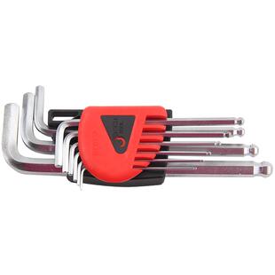 捷科内六角扳手套装球头六角匙六角螺丝刀组家用汽修五金工具9件