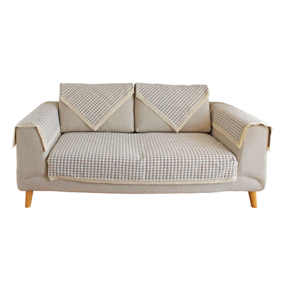 栗茧棉线防尘老粗布简约沙发垫