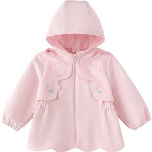 巴拉巴拉童装宝宝外套女童连帽上衣2025新款秋装甜美可爱时尚潮酷