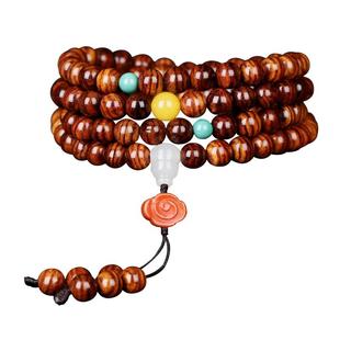 优质老料油梨海南黄花梨108颗手串虎皮纹海黄佛珠文玩手链 孤品