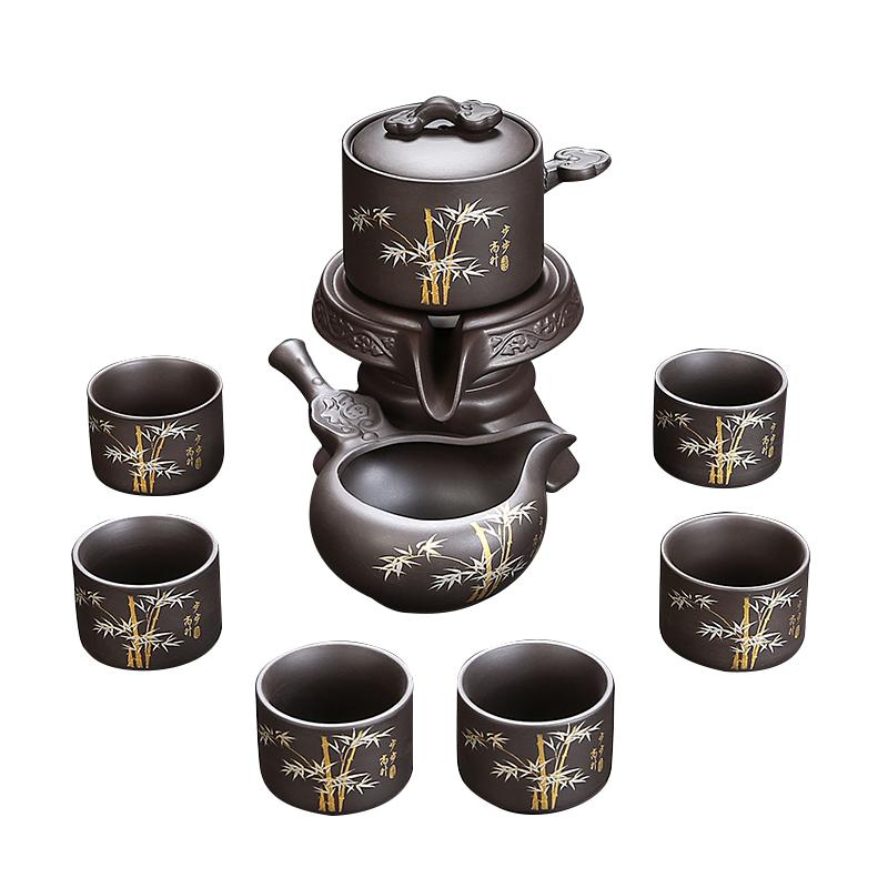 静瓷斋紫砂功夫茶具套装整套自动茶具茶杯茶壶懒人泡茶神器小套组