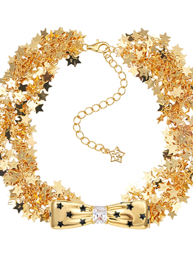 YVMIN尤目星星波点蝴蝶结项链