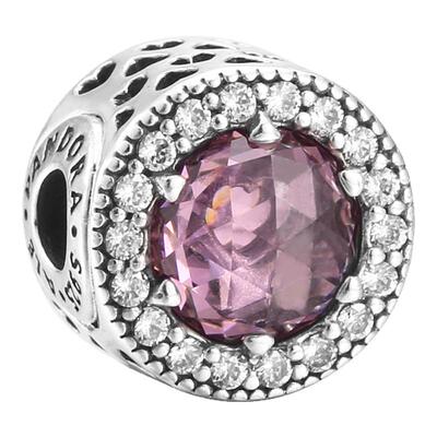 现货Pandora潘多拉 Me系列 银纽扣粉色猫眼串珠796082PCZ