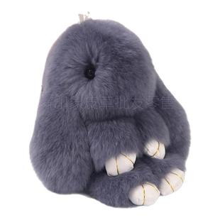 迷你真兔毛挂件正版装死兔獭兔毛手工皮草礼物汽车钥匙扣书包玩具