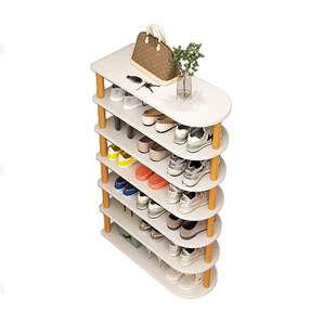 三梦简易鞋架实木腿多层家用不占地方入户门小窄门口一体靠墙鞋柜