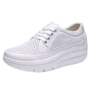 【透气款】吉祥鸟真皮女鞋2026春夏镂空休闲松糕厚底摇摇鞋0811A