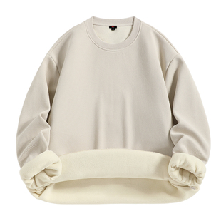 班尼路加绒加厚卫衣男2025冬款大码复古潮牌大学生外套男士上衣A