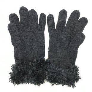 A&C 特价清仓羽毛纱手套保暖柔软舒适户外骑行五指手套女士秋冬