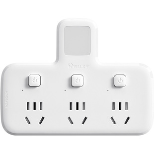 公牛插座转换器小夜灯一转三排插一转多功能带开关电源无线插排板