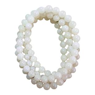 天然收藏级冰种海洋白贝玉6mm108颗贝壳项链手串男手链女文玩复古