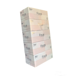 洁柔粉Face抽纸盒装90抽4层高档商务办公车用可湿水硬盒卫生纸
