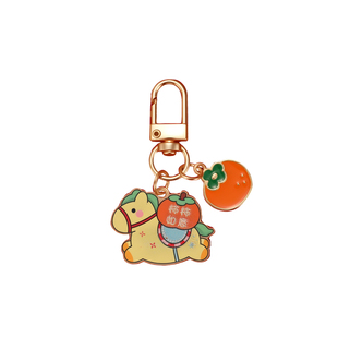 2026马年马上有钱钥匙扣可爱卡通包包挂件汽车钥匙扣挂饰新年配饰