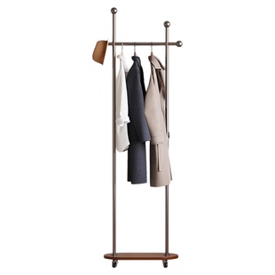 2025新款家用中古衣帽架入户卧室落地式挂衣架可移动衣服置物架子