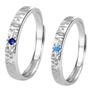 通体足银s999纯银巴黎铁塔对戒情侣款活口男女戒指一对小众情人节