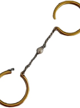 双环链条珍珠戒指女insWBW质感